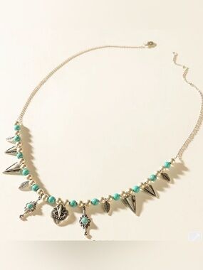 MYRA BAG MYRA FEATHER SONG NECKLACE IN NOMAD BLUE